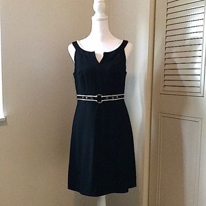 White House Black Market Sleeveless Dress Black with White Trim Size 2